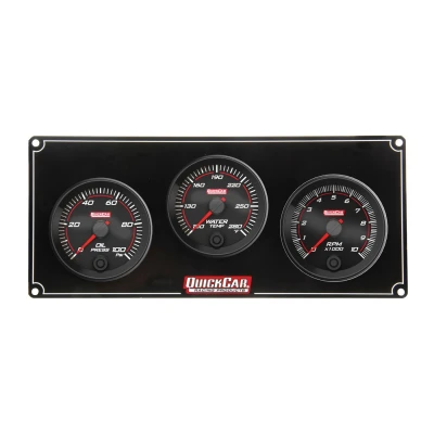 QUICKCAR REDLINE 2-1 GAUGE PANEL OP/WT W/ RECALL TACH - QCP-69-2231