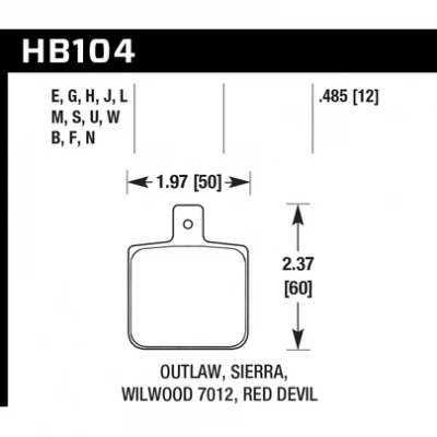 HAWK PERFORMANCE BRAKE PADS - DYNALITE SINGLE - HAW-HB104B