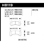 HAWK PERFORMANCE BRAKE PADS - GM METRIC - HAW-HB119V