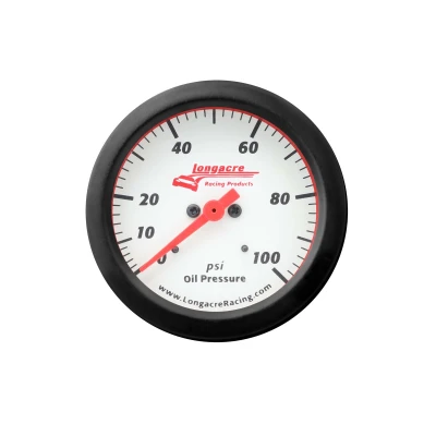 LONGACRE SPORTSMAN ELITE OIL PRESSURE GAUGE - 2-5/8"; 0-100 PSI - LON-52-46900