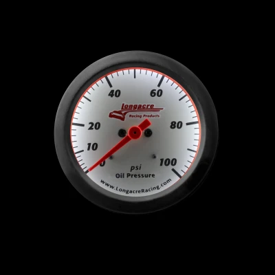 LONGACRE SPORTSMAN ELITE OIL PRESSURE GAUGE - 2-5/8"; 0-100 PSI - LON-52-46900