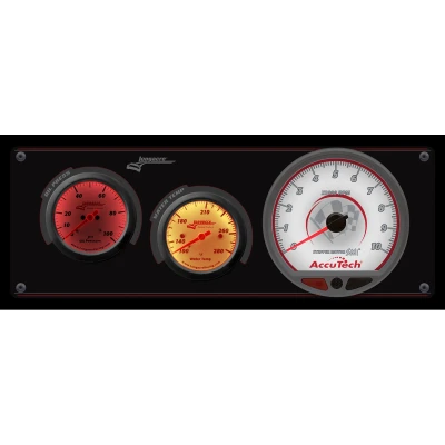 LONGACRE SPORTSMAN ELITE 2 GAUGE PANEL W/TACH - OIL PRESSURE, WATER TEMP - LON-52-46906