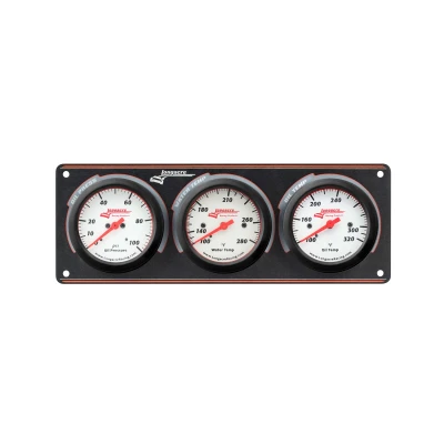 LONGACRE SPORTSMAN ELITE 3 GAUGE PANEL - OIL PRESSURE, WATER TEMP, OIL TEMP - LON-52-46913