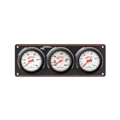 LONGACRE SPORTSMAN ELITE 3 GAUGE PANEL - OIL PRESSURE, WATER TEMP, FUEL PRESSURE - LON-52-46914