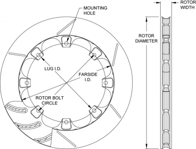 WILWOOD ULGT SLOTTED CURVED VANE ROTOR - WIL-160-15879