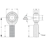 QA1 C SERIES STEEL REDUCER ROD ENDS - QA1-REDUCE-ROD-ENDS