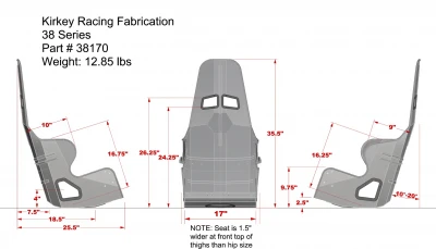 KIRKEY RACING 38 SERIES STANDARD SEATS - KIR-SEATS-38SERIES