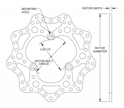 WILWOOD DRILLED STEEL SCALLOPED ULTRALITE ROTOR - WIL-160-10475