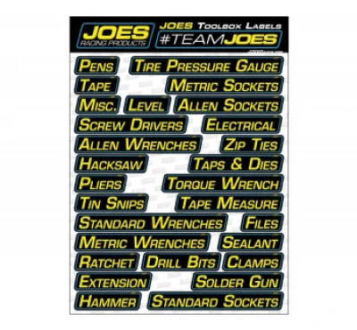 JOES TOOLBOX LABELS - JOE-17500