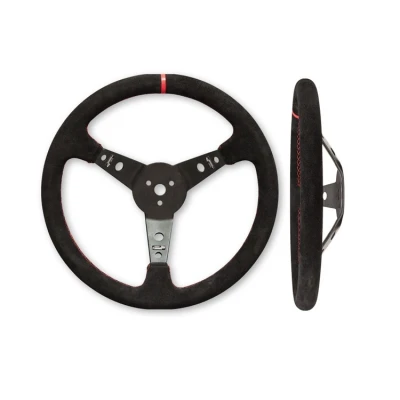 LONGACRE SUEDE DISHED STEERING WHEEL - LON-52-56797