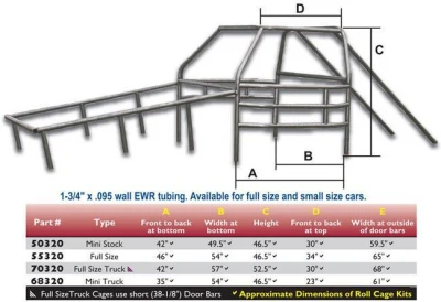 PRO-TEK COMPLETE ROLL CAGE KIT - RCK-50320