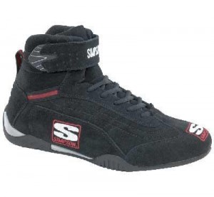 SIMPSON RACING ADRENALINE SHOES - SFI-5; BLACK; SIZE 7