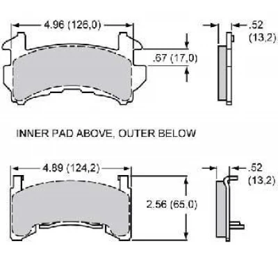 WILWOOD GM METRIC BRAKE PADS - WIL-150-8936K