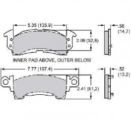 WILWOOD GM STANDARD BRAKE PADS